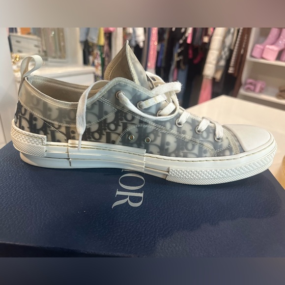 Men’s Dior B23 low top sneaker in white and black Dior oblique canvas. Size 49. - Picture 2 of 9